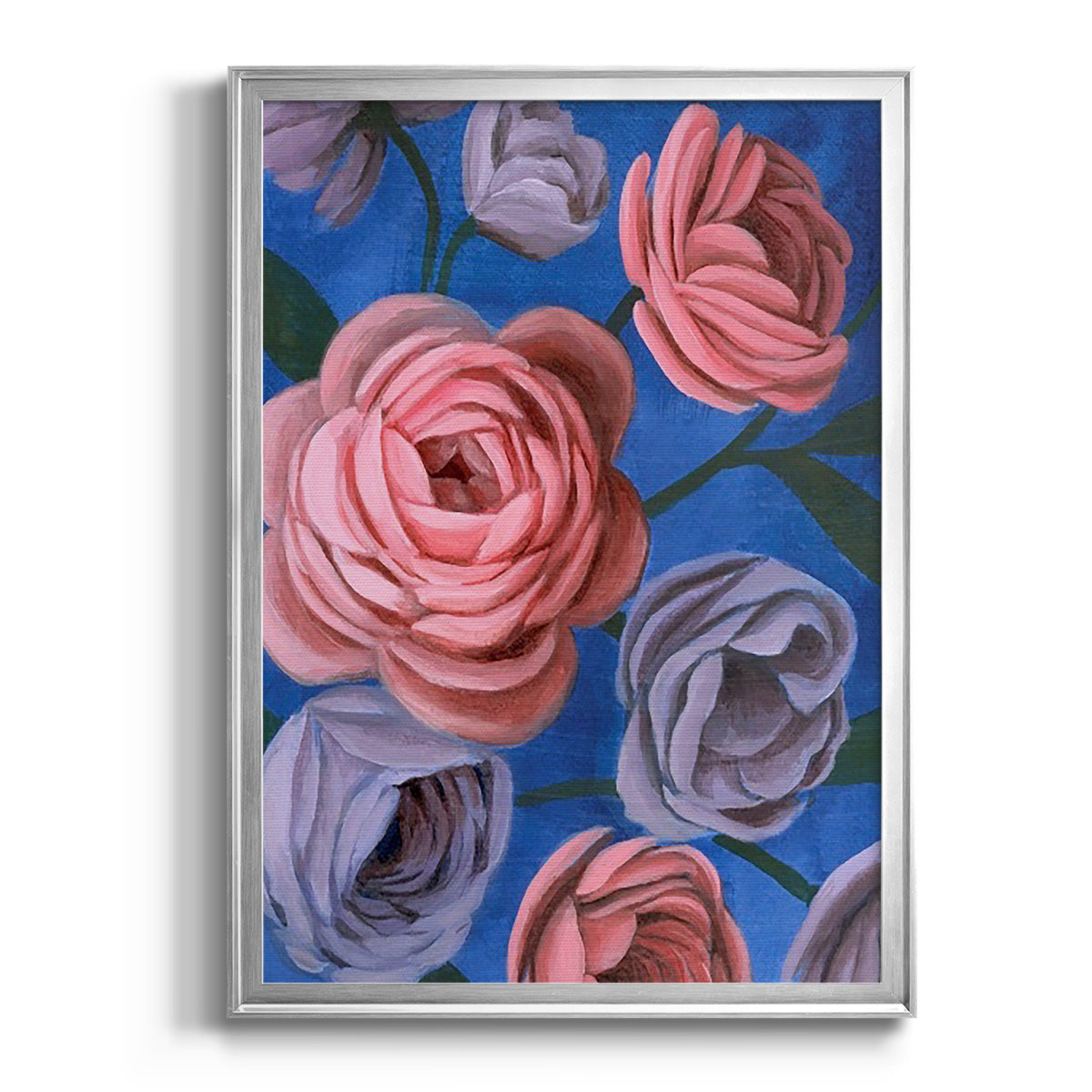 Layered Petals II - Modern Framed Canvas Print