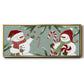 Peppermint Snowman Collection D - Floater Framed Canvas Print