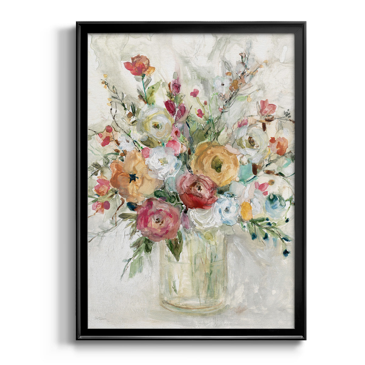 Contemporary Bouquet - Modern Framed Canvas Print