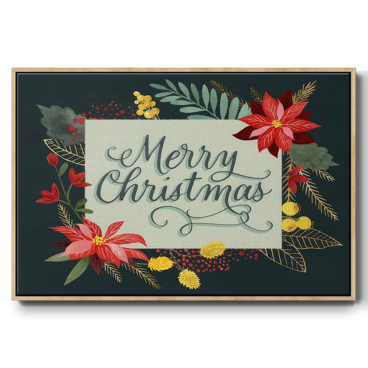 Bright Christmas Night I - Floater Framed Canvas Print