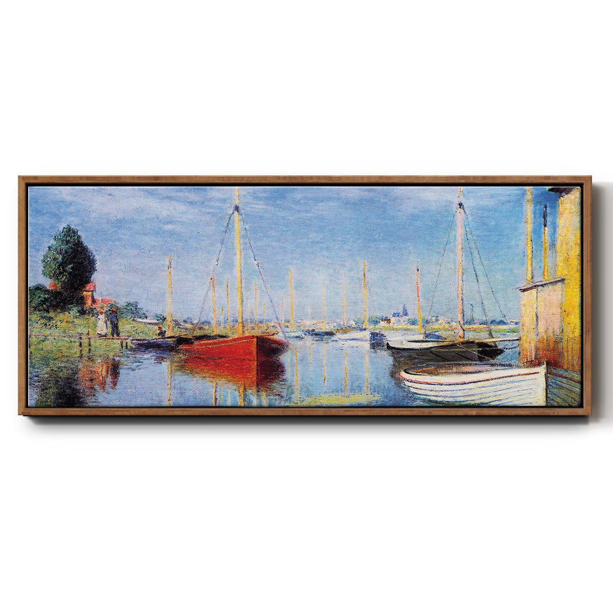 Pleasure Boats at Argenteuil - Floater Framed Canvas Print