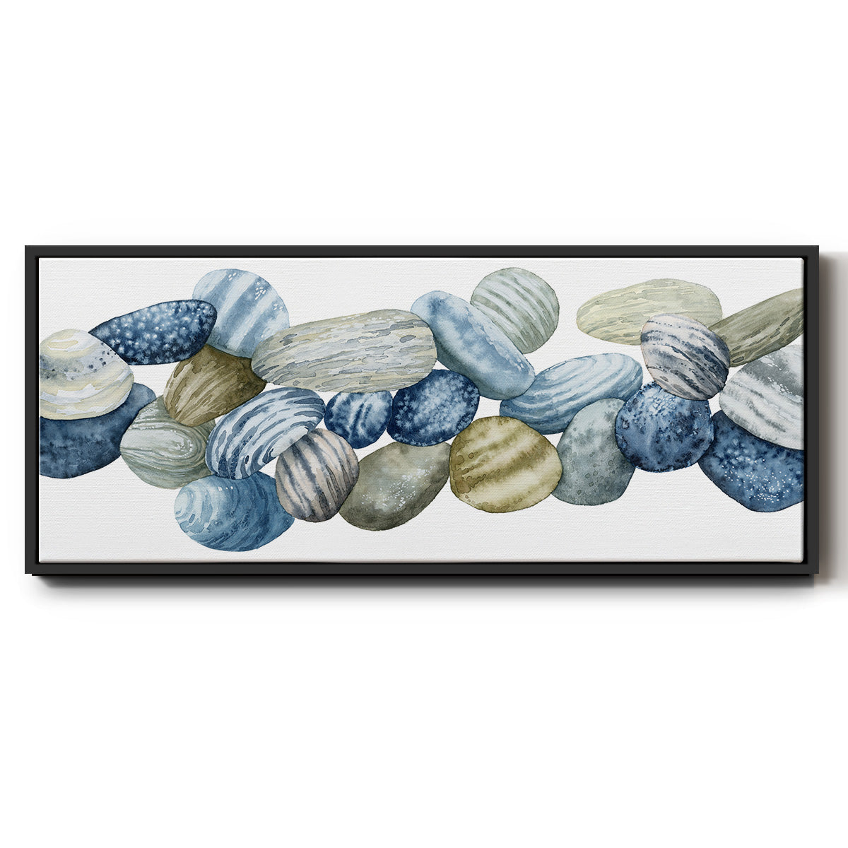 Found Pebbles III - Floater Framed Canvas Print