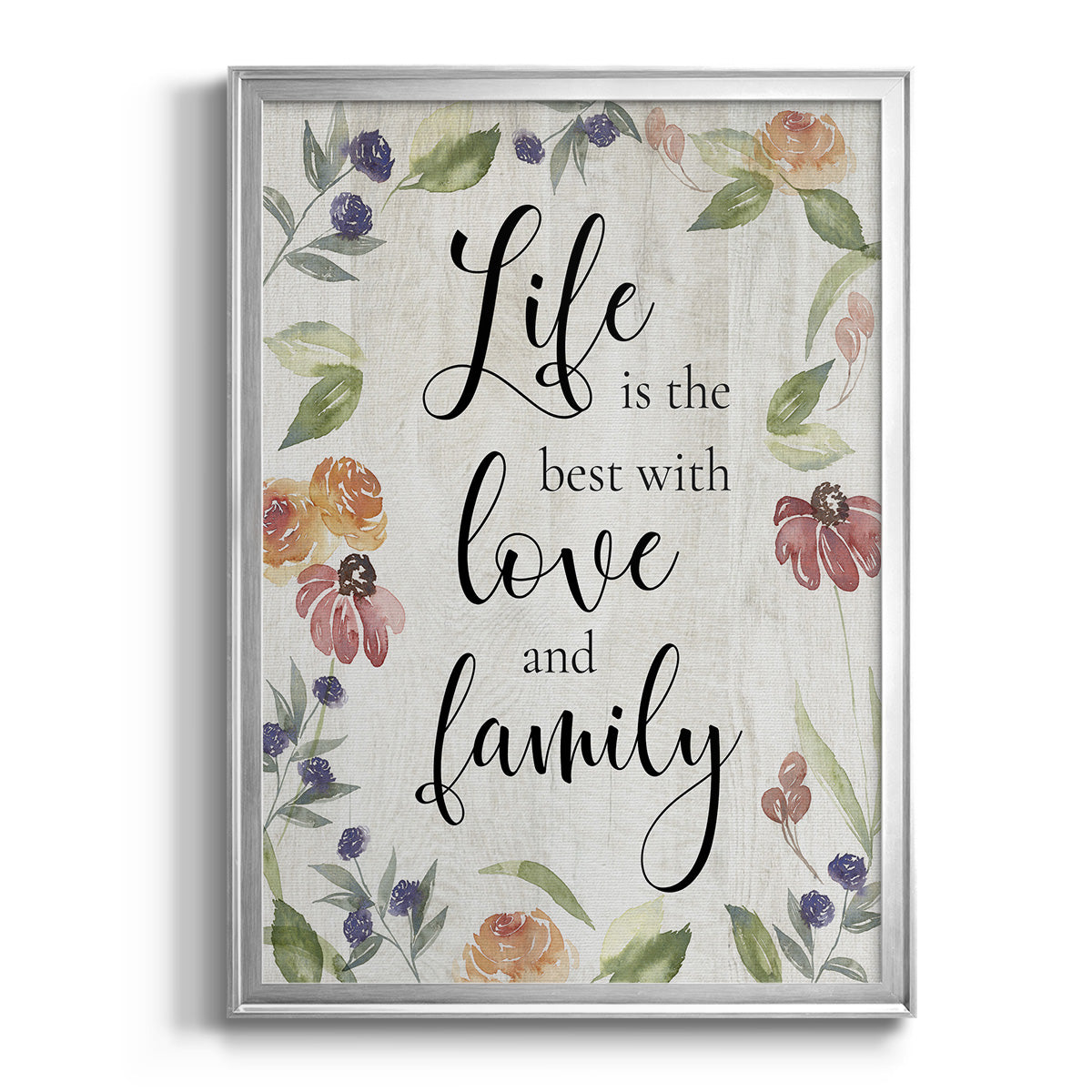 Life is the Best - Modern Framed Canvas Print