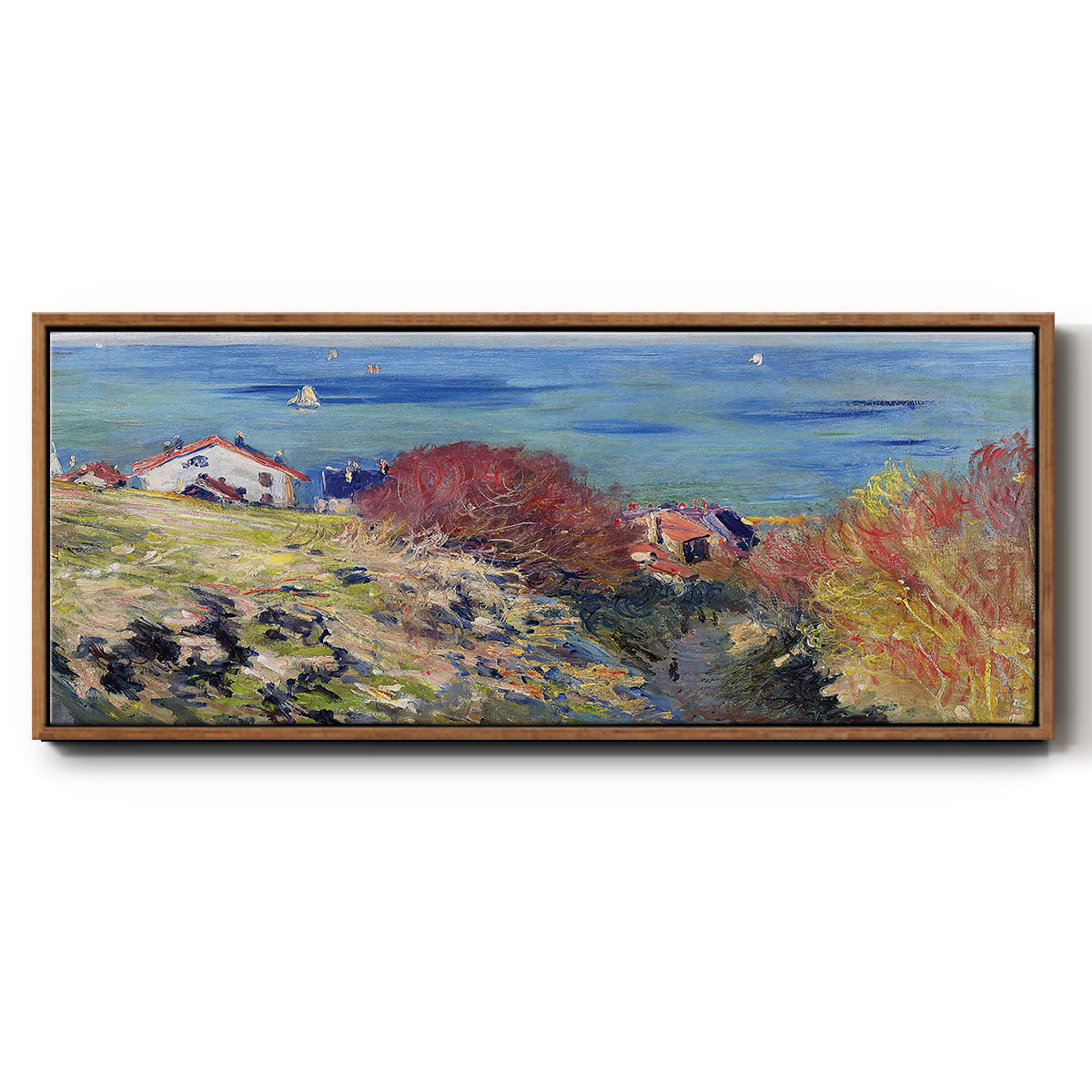 Pourville, 1882 - Floater Framed Canvas Print