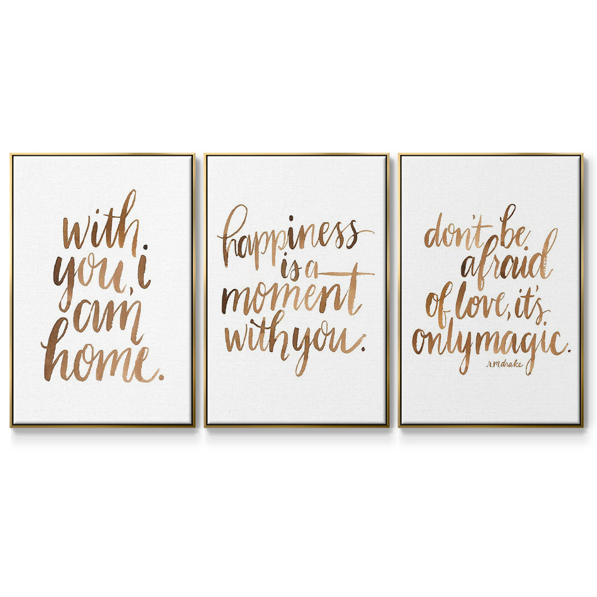 Loving You I - Framed Premium Gallery Wrapped Canvas L Frame 3 Piece Set - Ready to Hang