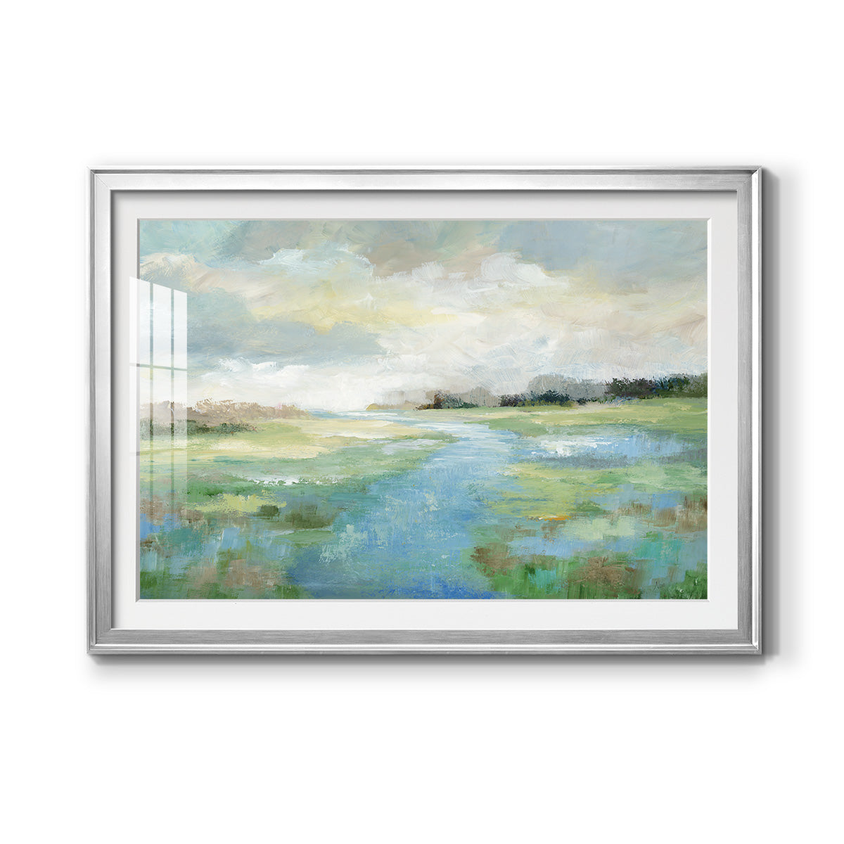 Winding Stream - Modern Framed Art Print