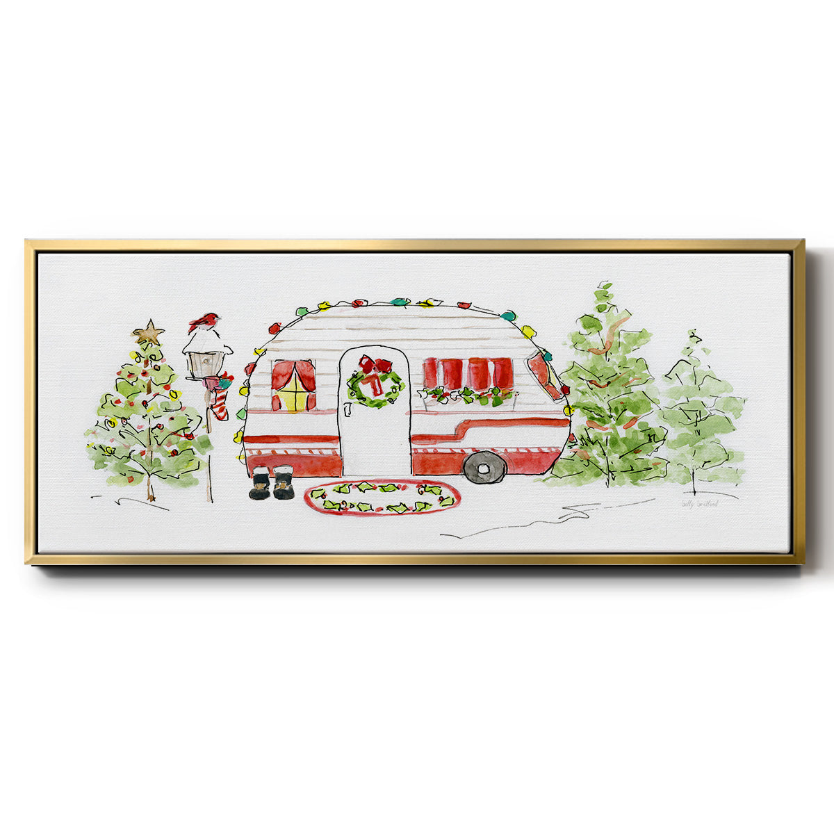 Holiday Camper I - Floater Framed Canvas Print