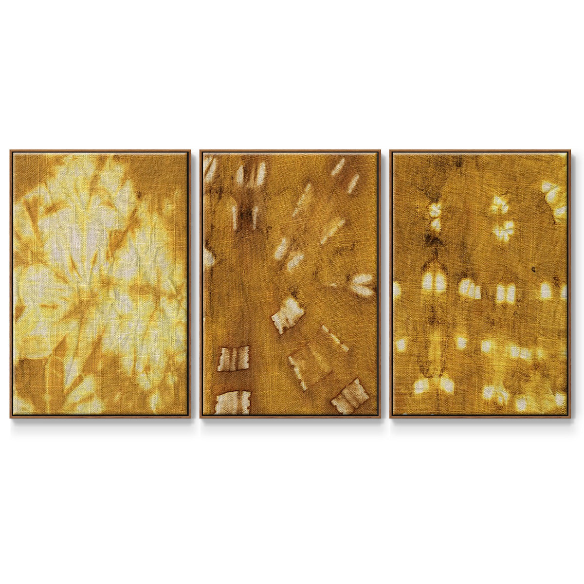 Turmeric Sunrise I - Framed Premium Gallery Wrapped Canvas L Frame 3 Piece Set - Ready to Hang