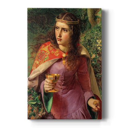 Canvas art print featuring a Romantic portrait of a queen in elaborate attire with rich color on a clean white background.