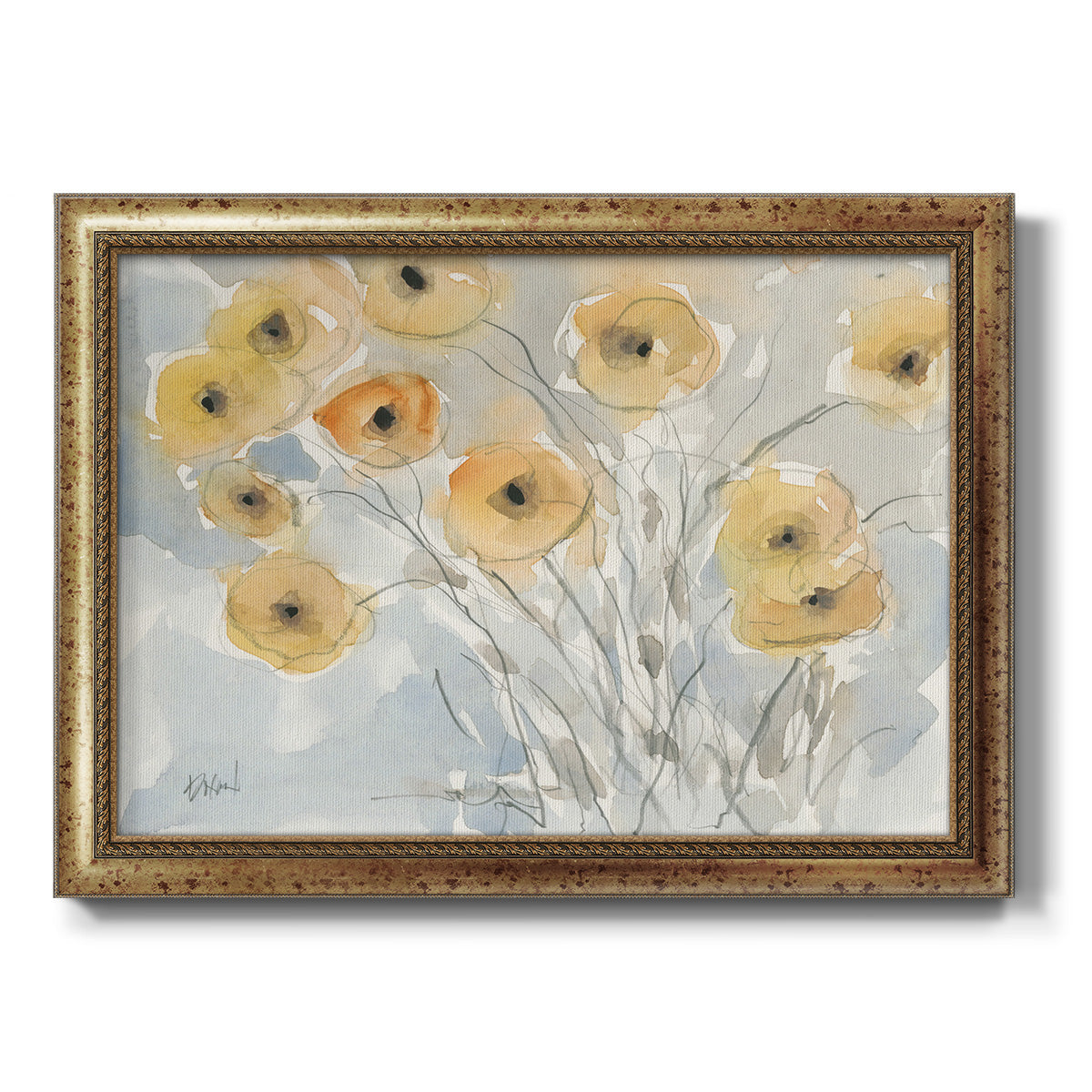 Sunset Poppies II Premium Framed Canvas- Ready to Hang