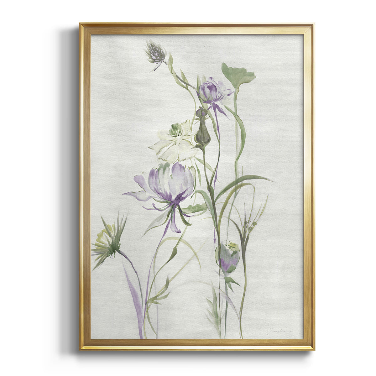 Late Summer Wildflowers II - Modern Framed Canvas Print