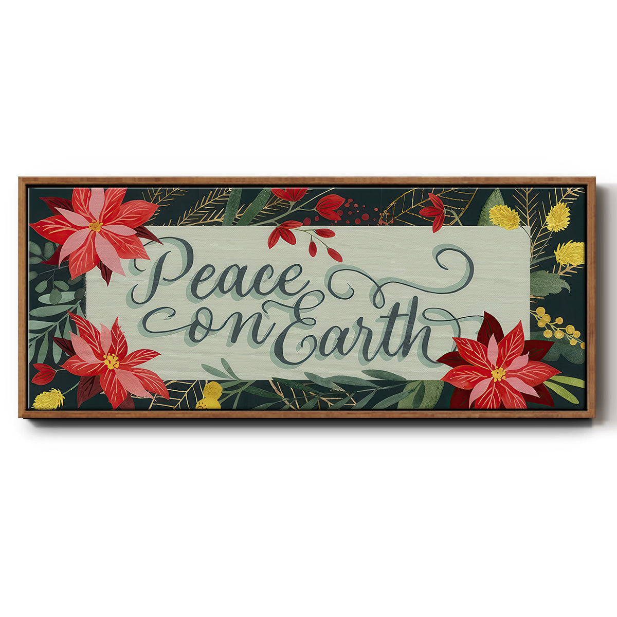 Bright Christmas Night Collection D - Floater Framed Canvas Print
