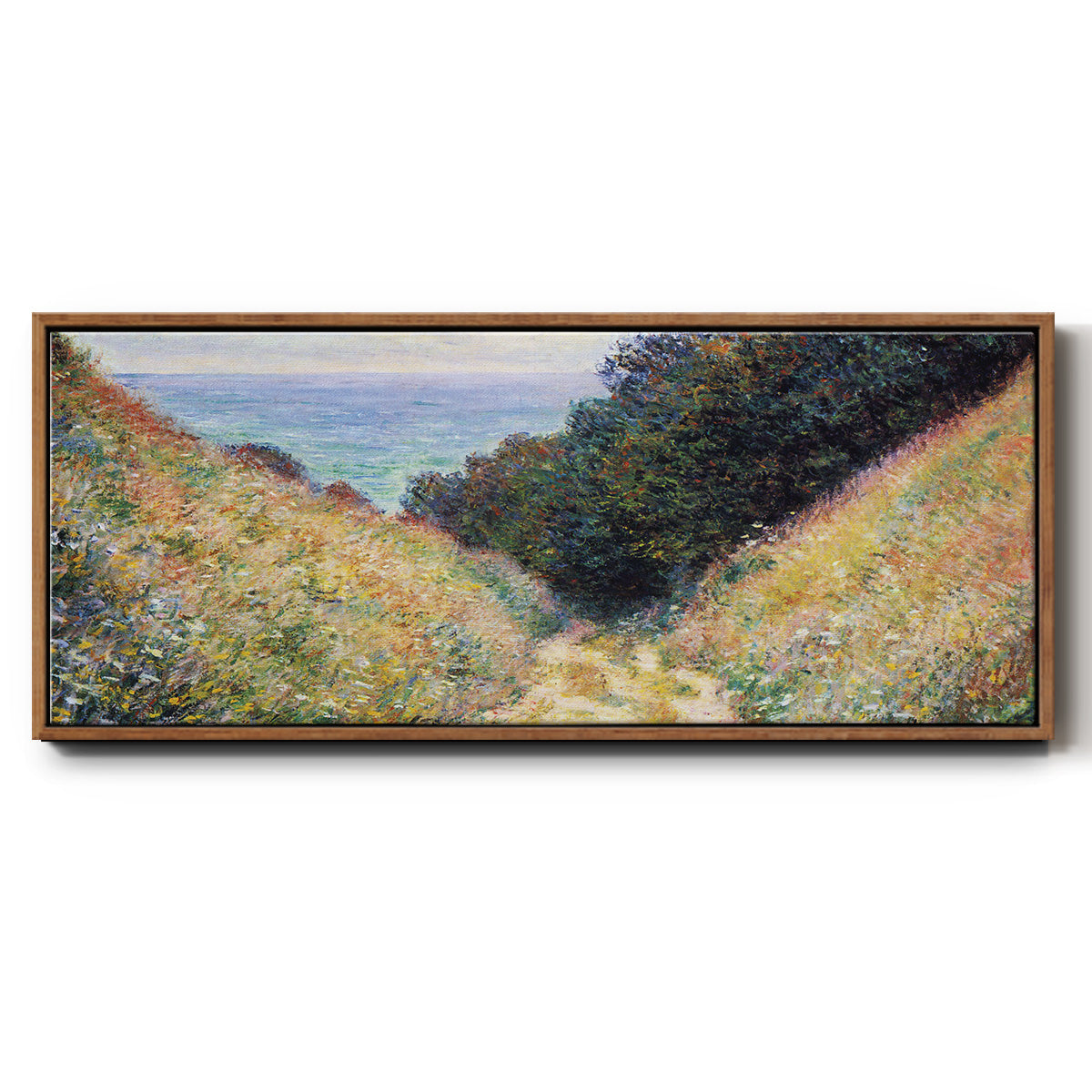 The Path at La Cavée, Pourville - Floater Framed Canvas Print