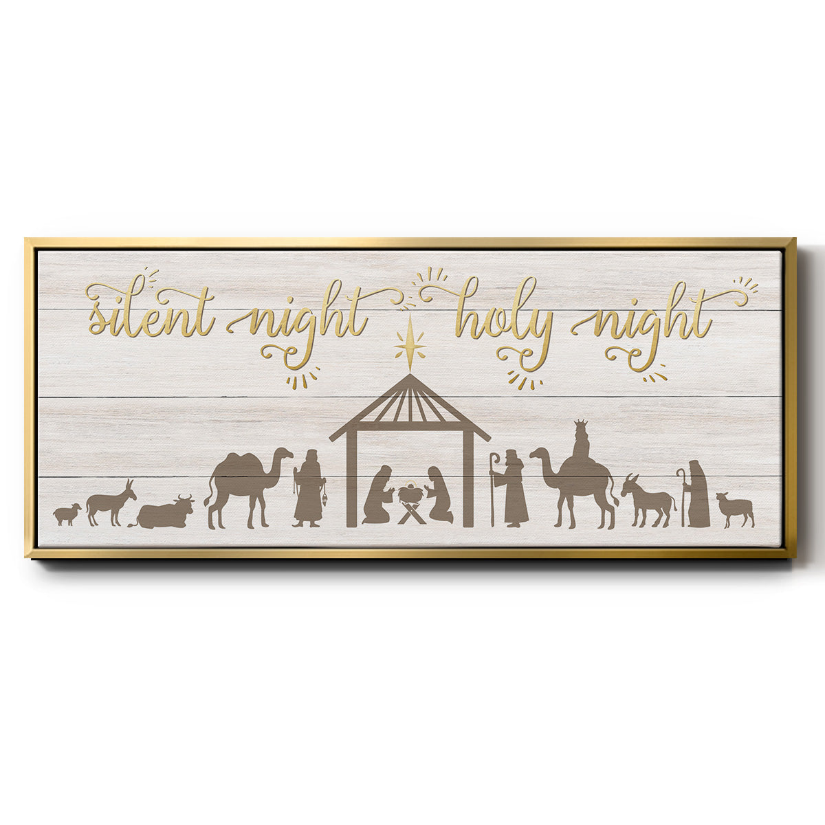 Silent Night Nativity - Floater Framed Canvas Print