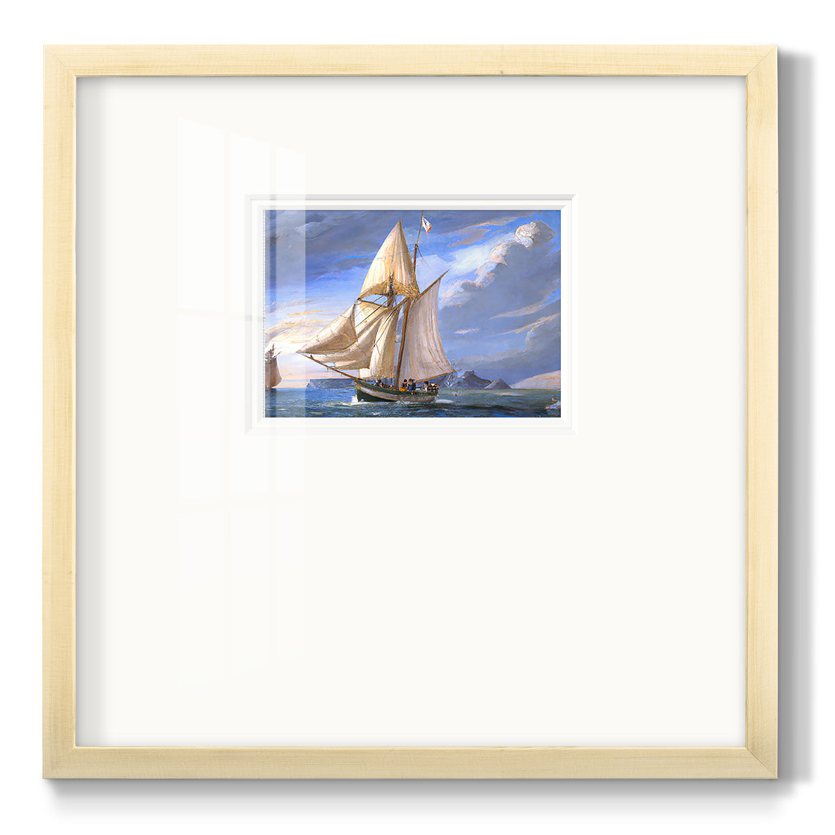 Sail Boat Clouds Premium Framed Print Double Matboard