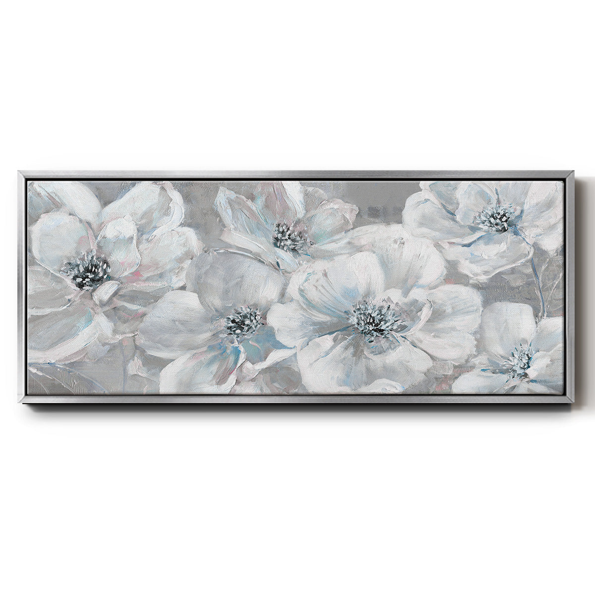Soft Teal Summer - Floater Framed Canvas Print