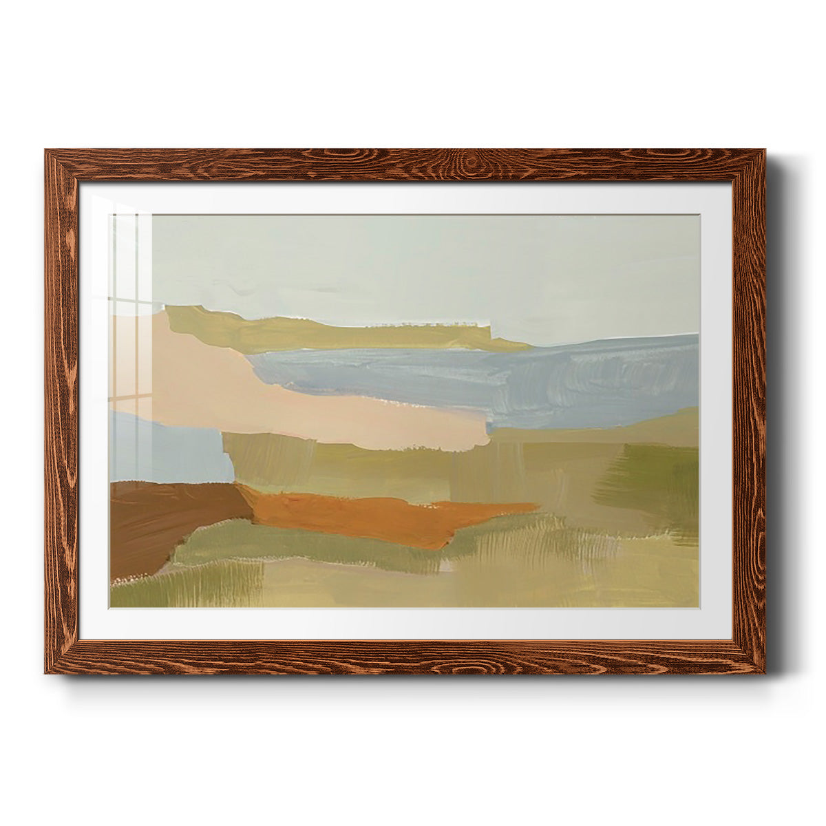 Stacked Landscape IV - Barnwood Framed Art Print