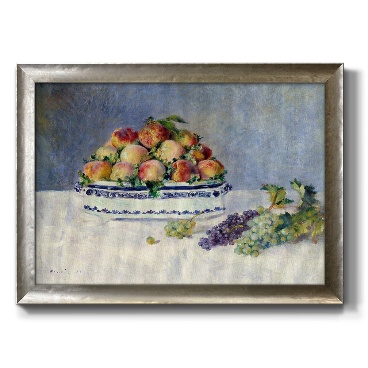 Still Life with Peaches and Grapes Premium Framed Canvas- Ready to Hang