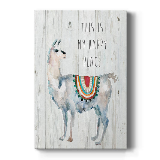 Llama Happy Place Premium Gallery Wrapped Canvas - Ready to Hang