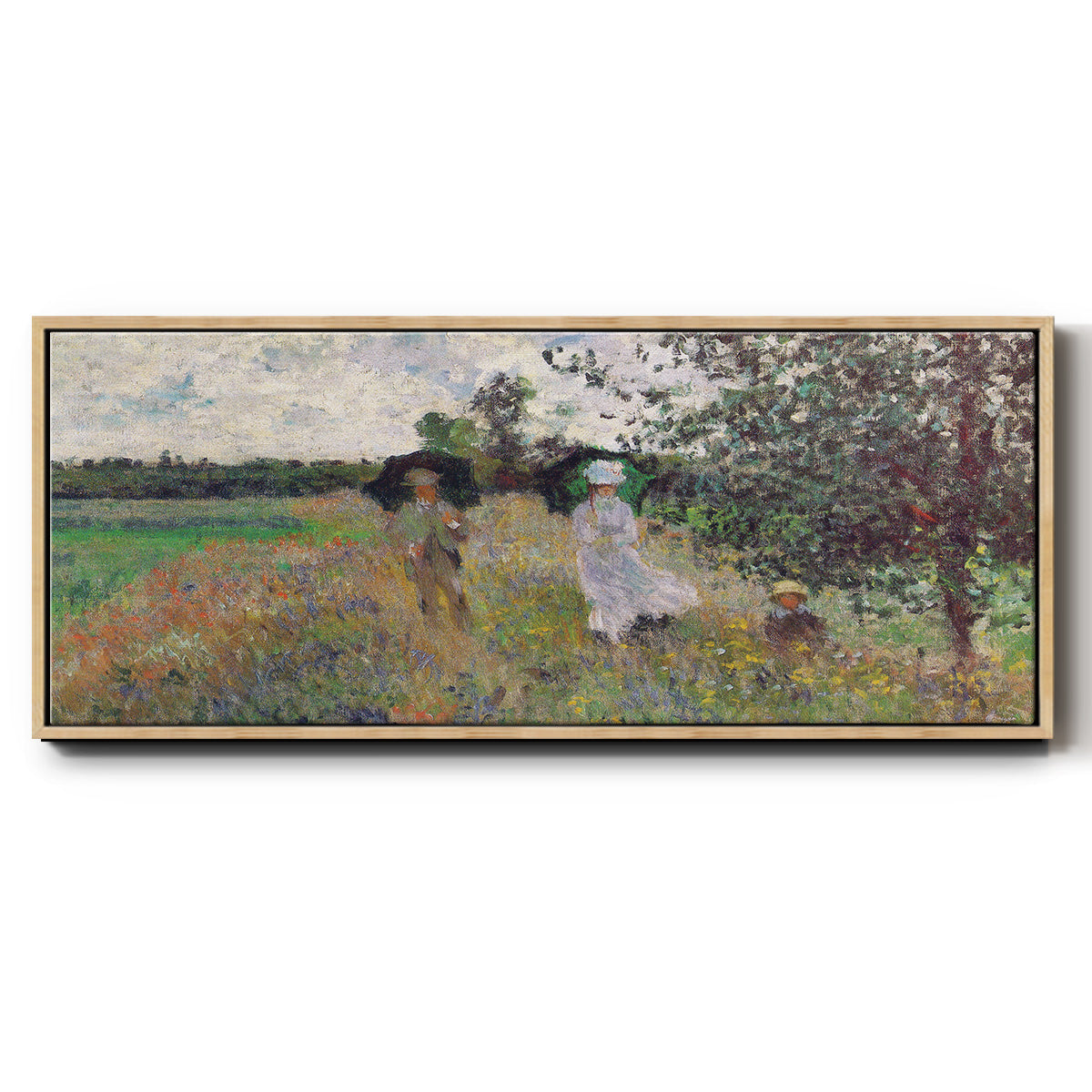 Promenade a Argenteuil, 1875 - Floater Framed Canvas Print