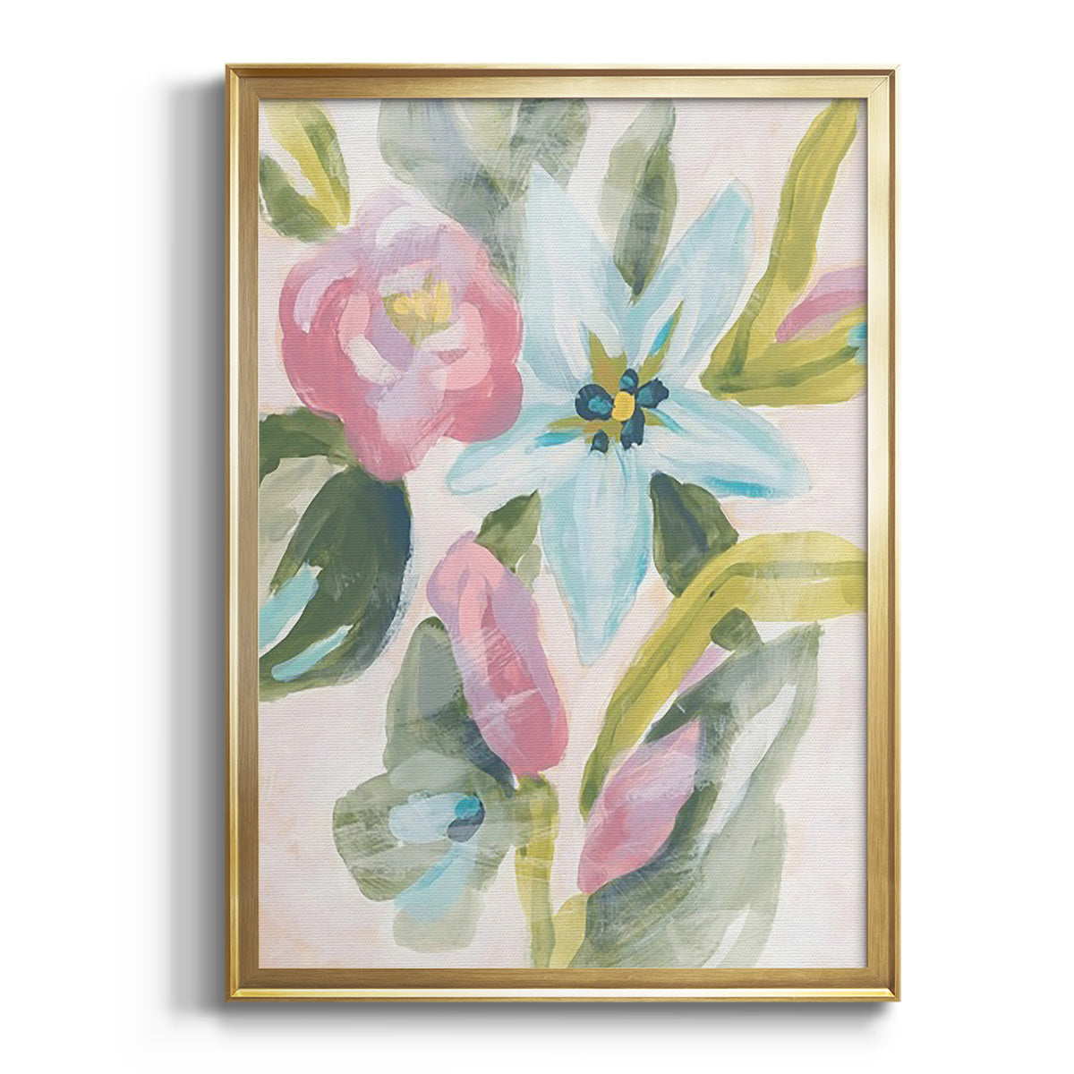 Floral Breeze Fresco  I - Modern Framed Canvas Print