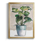 Potted Houseplant II - Modern Framed Canvas Print