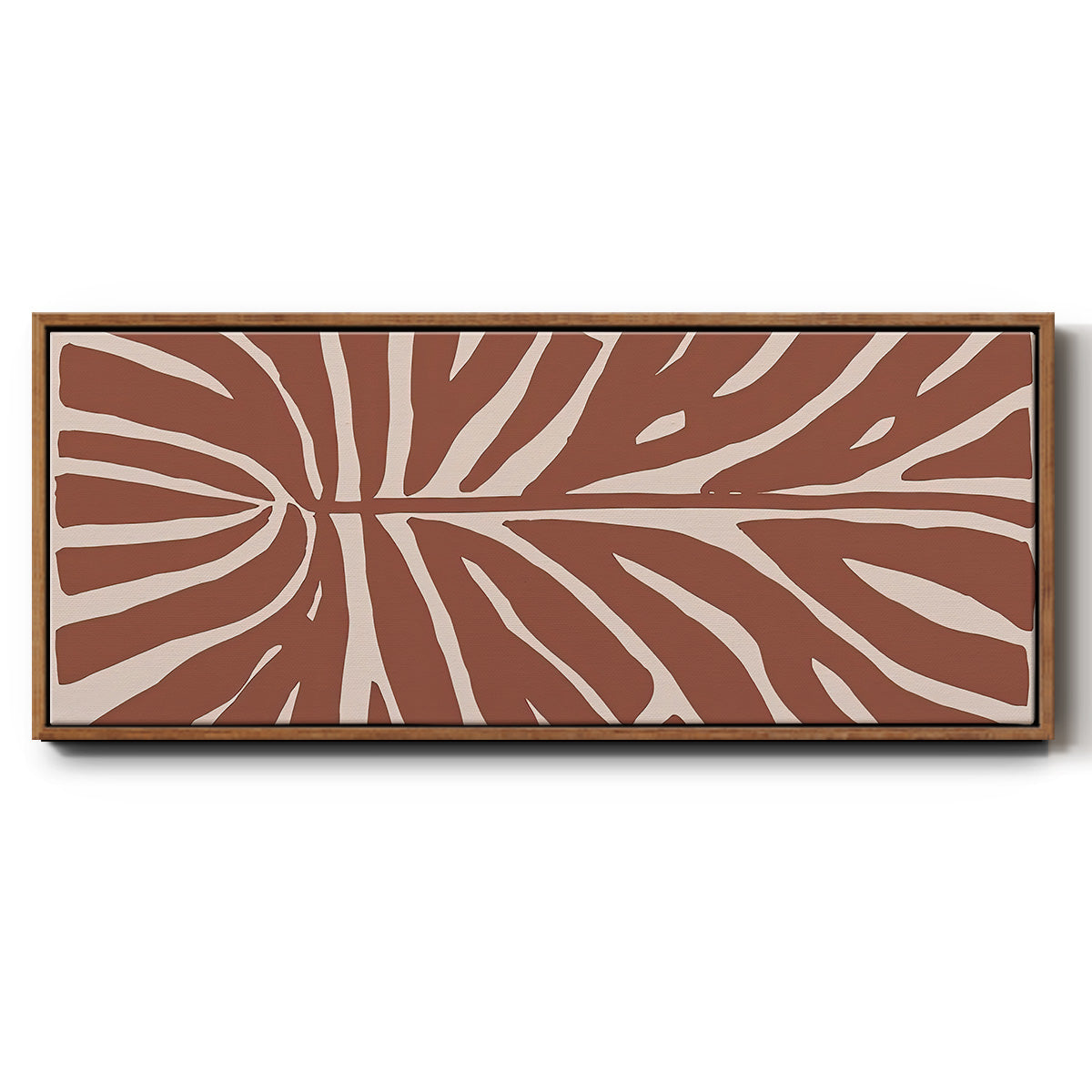 Terra Cotta Block Palms III - Floater Framed Canvas Print