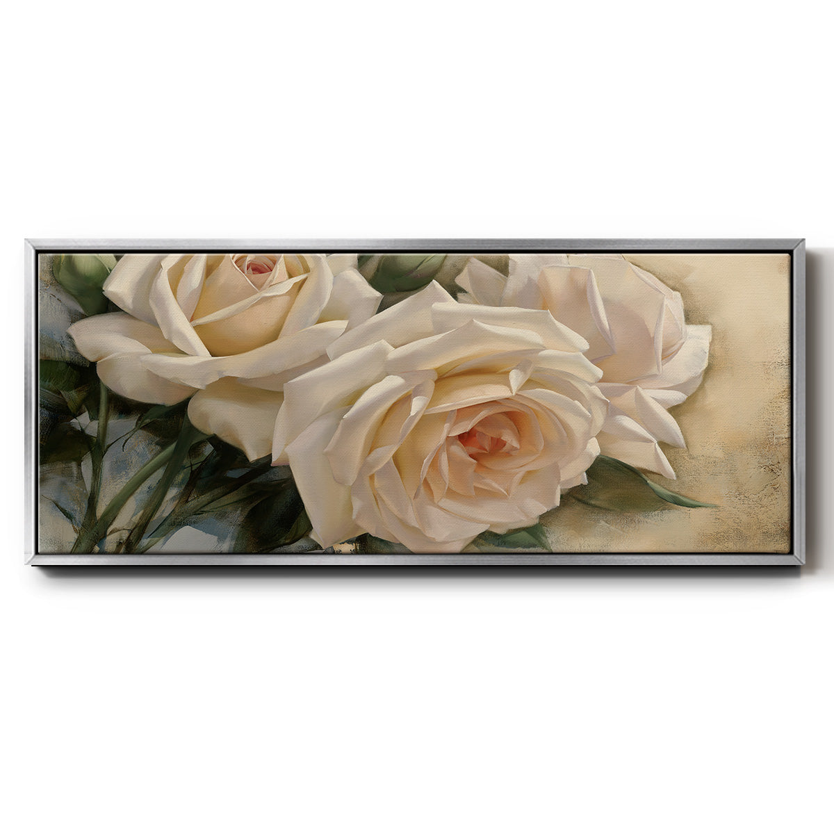 La Roseraie I - Floater Framed Canvas Print