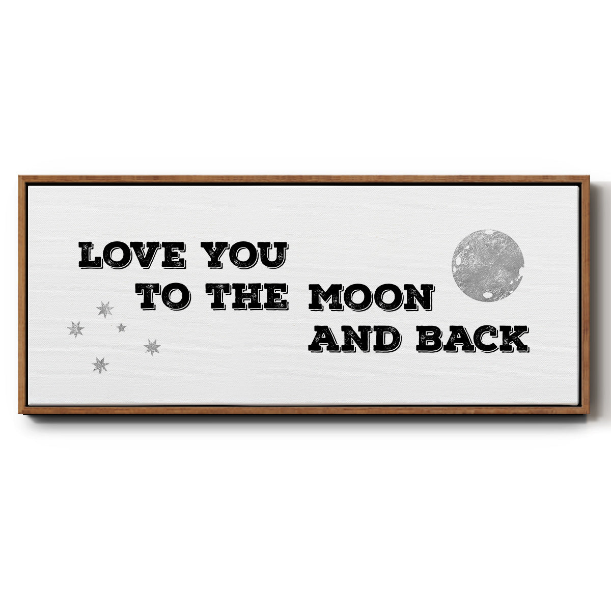 To the Moon and Back - Floater Framed Canvas Print