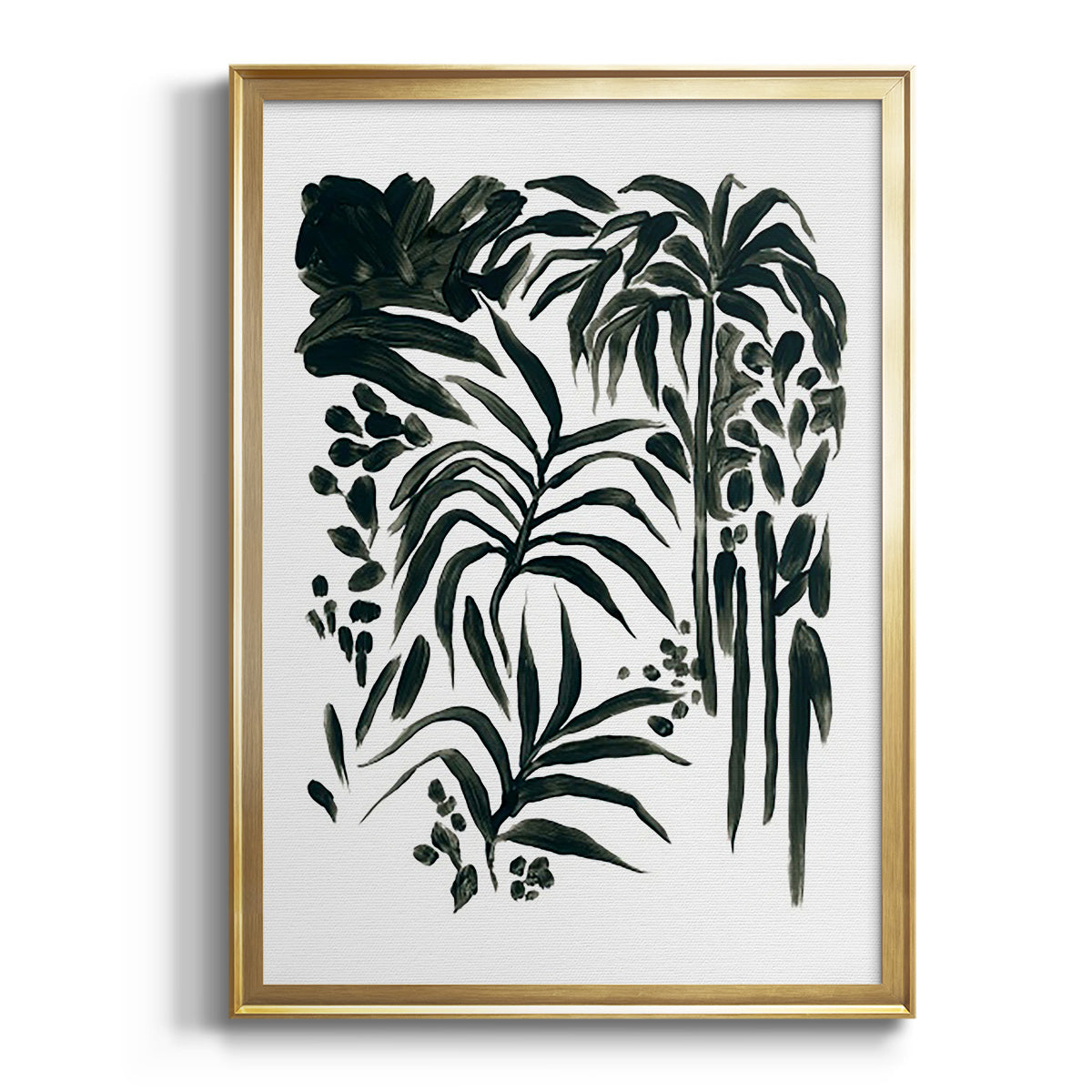 Ink Jungle I - Modern Framed Canvas Print