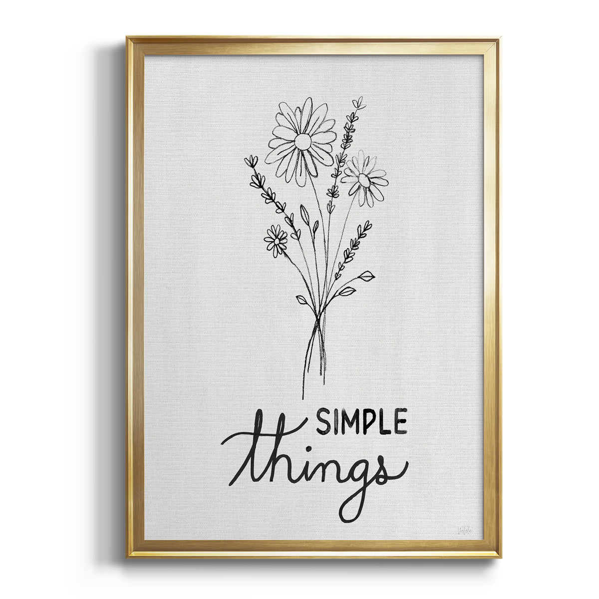 Simple Things Sketch - Modern Framed Canvas Print