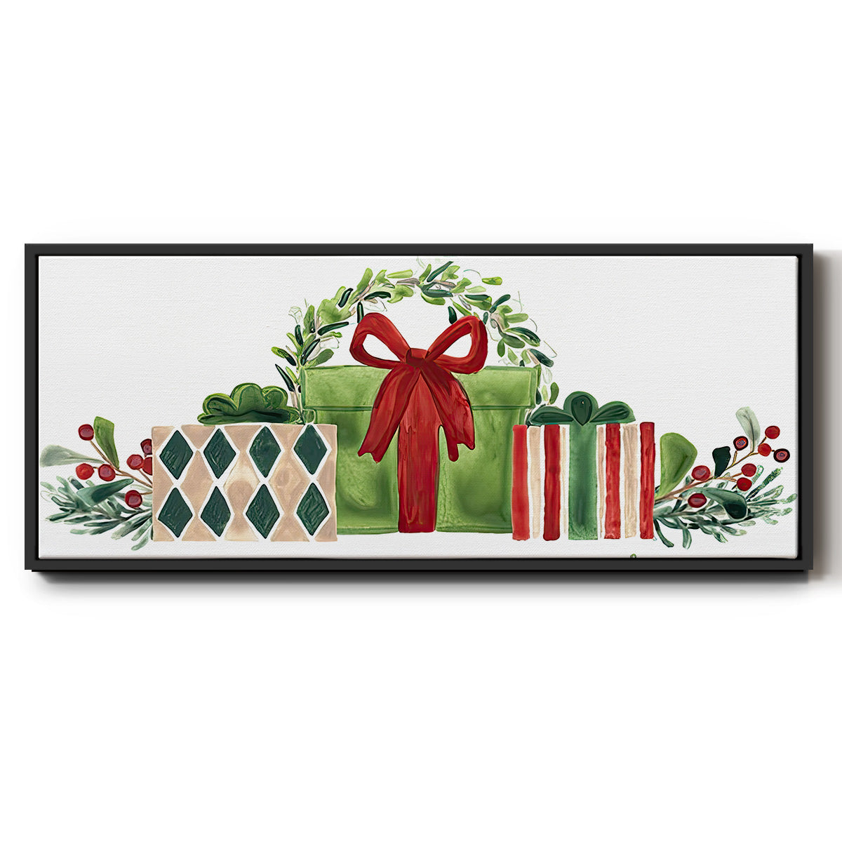 Woodland Holiday Collection D - Floater Framed Canvas Print