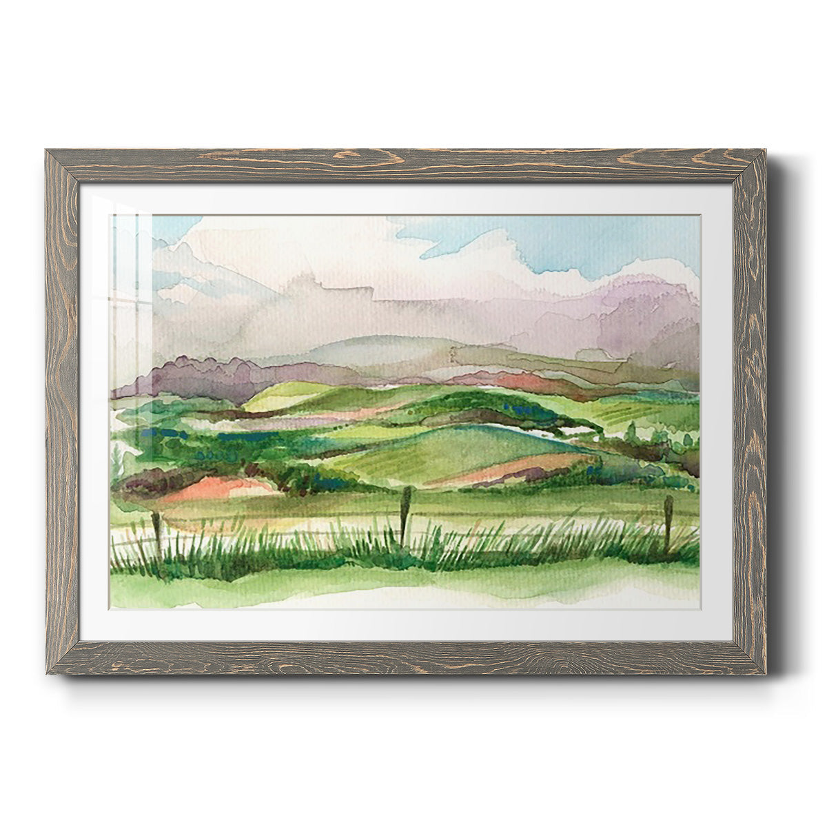 Bennachie Rain II - Barnwood Framed Art Print