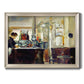 Impressionist café still life scene by Édouard Manet printed on canvas in an ornate champagne frame.