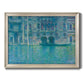 Impressionist Venetian palace waterfront scene by Claude Monet printed on canvas in an ornate champagne frame.