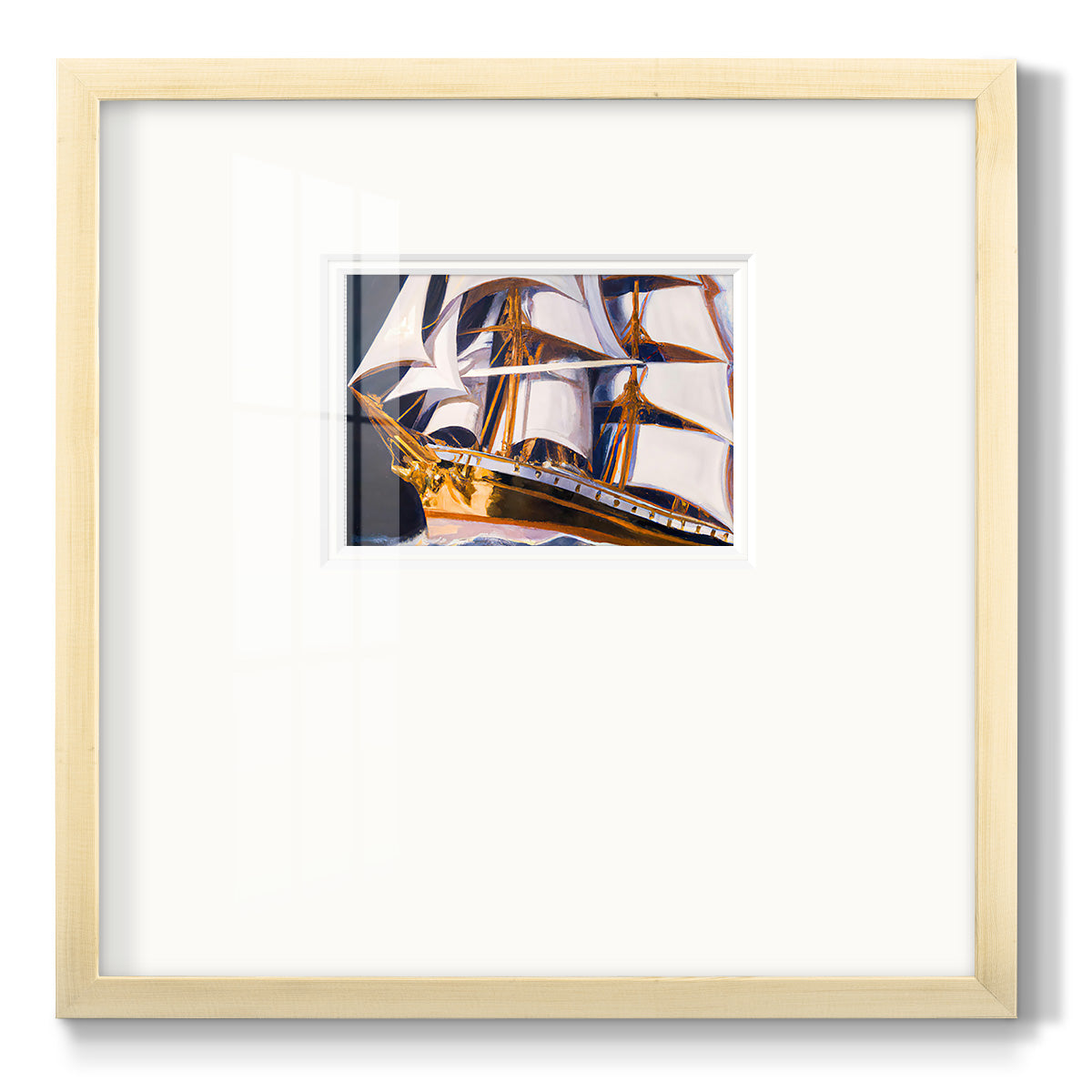 Golden Ship - Double Matboard Framed Print