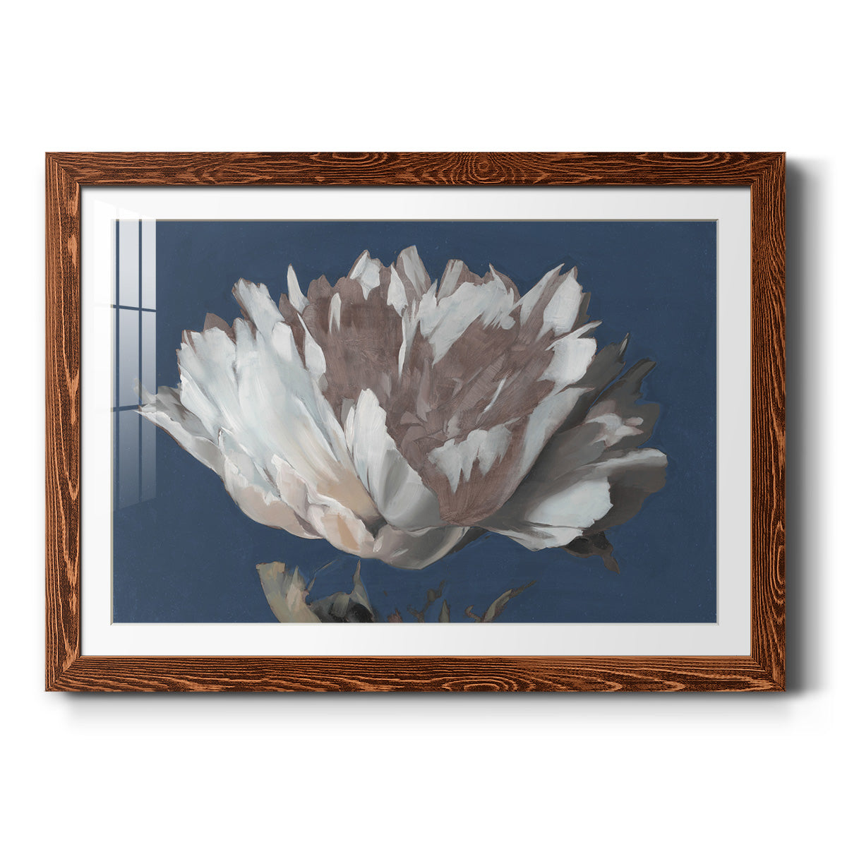 White Peony - Barnwood Framed Art Print