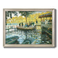 Impressionist riverside leisure scene by Claude Monet printed on canvas in an ornate champagne frame.