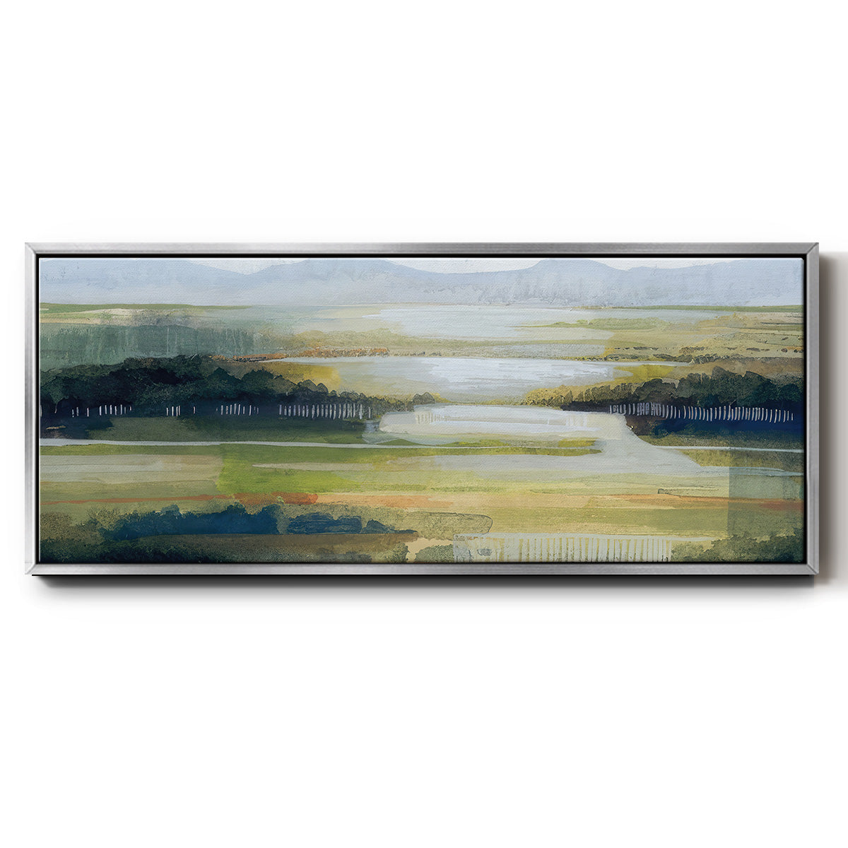 Lime Strata II - Floater Framed Canvas Print