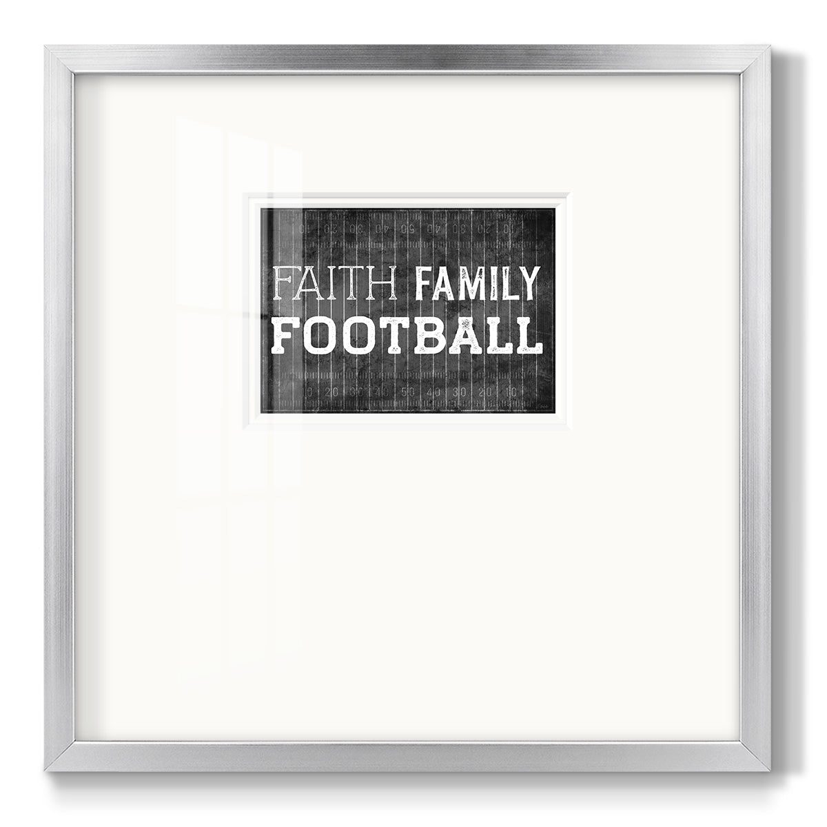 Faith Family Football - Double Matboard Framed Print