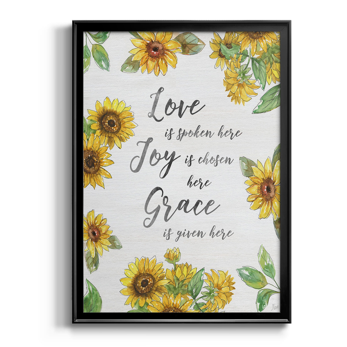 Grace Given Here - Modern Framed Canvas Print