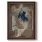 Classical religious depiction of the Assumption of the Virgin by Nicolas Poussin printed on canvas in an ornate bronzed mahogany wood frame with a vertical orientation.