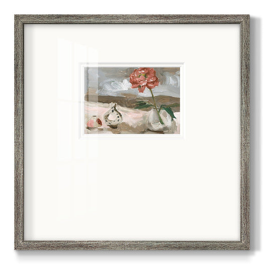 Vase of Pink Flowers IV - Double Matboard Framed Print