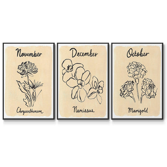 Birth Month X - Floater Framed Canvas Set