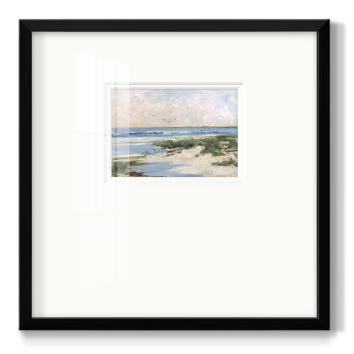 Soft Morning Sea - Double Matboard Framed Print
