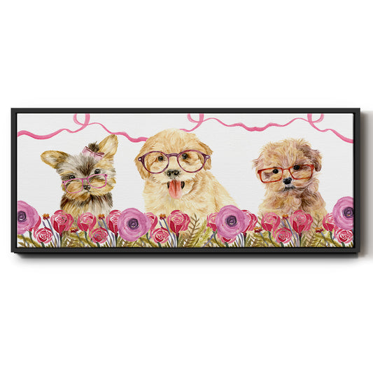 Puppy Valentine Collection D - Floater Framed Canvas Print