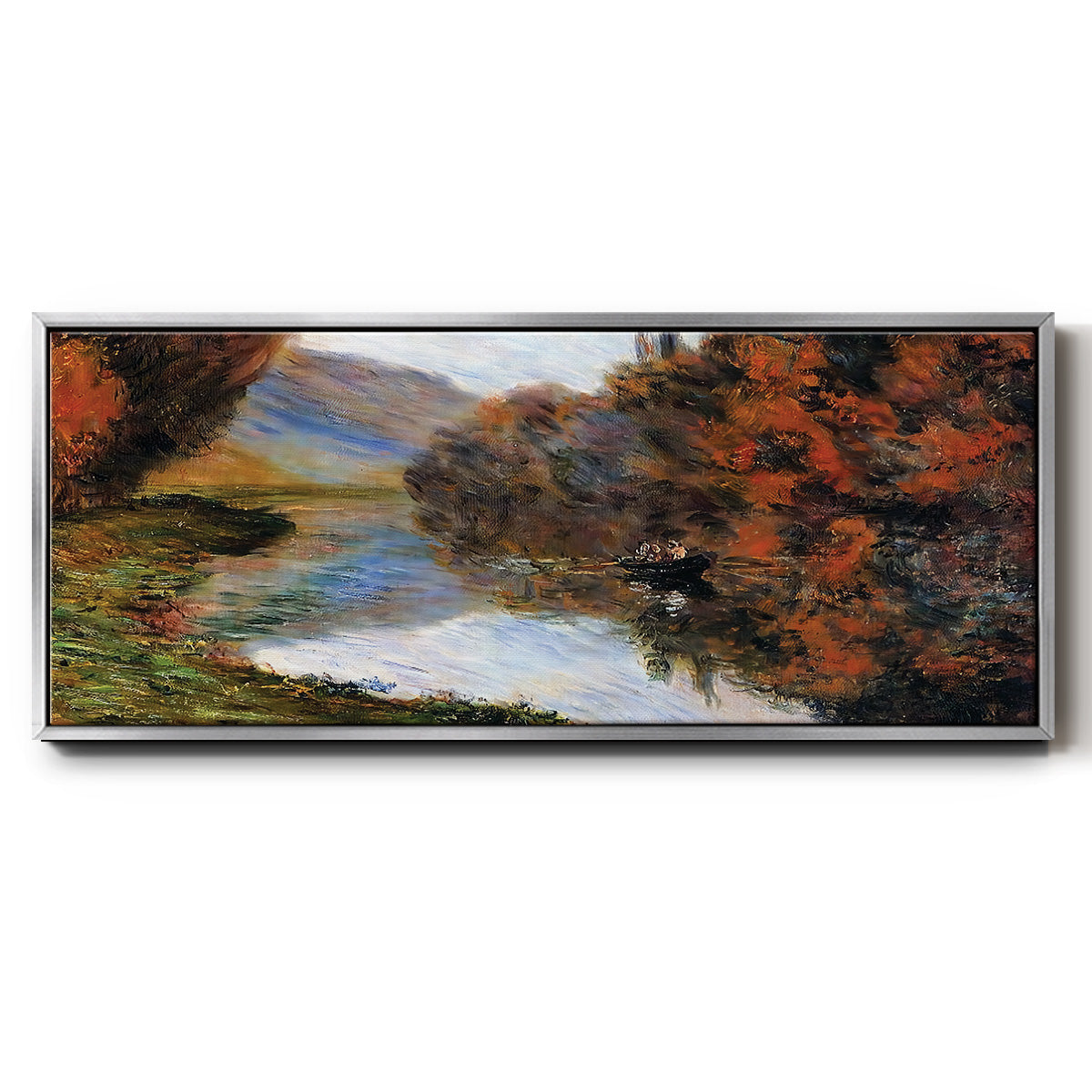 Rowboat on the Seine at Jeufosse, 1884 - Floater Framed Canvas Print