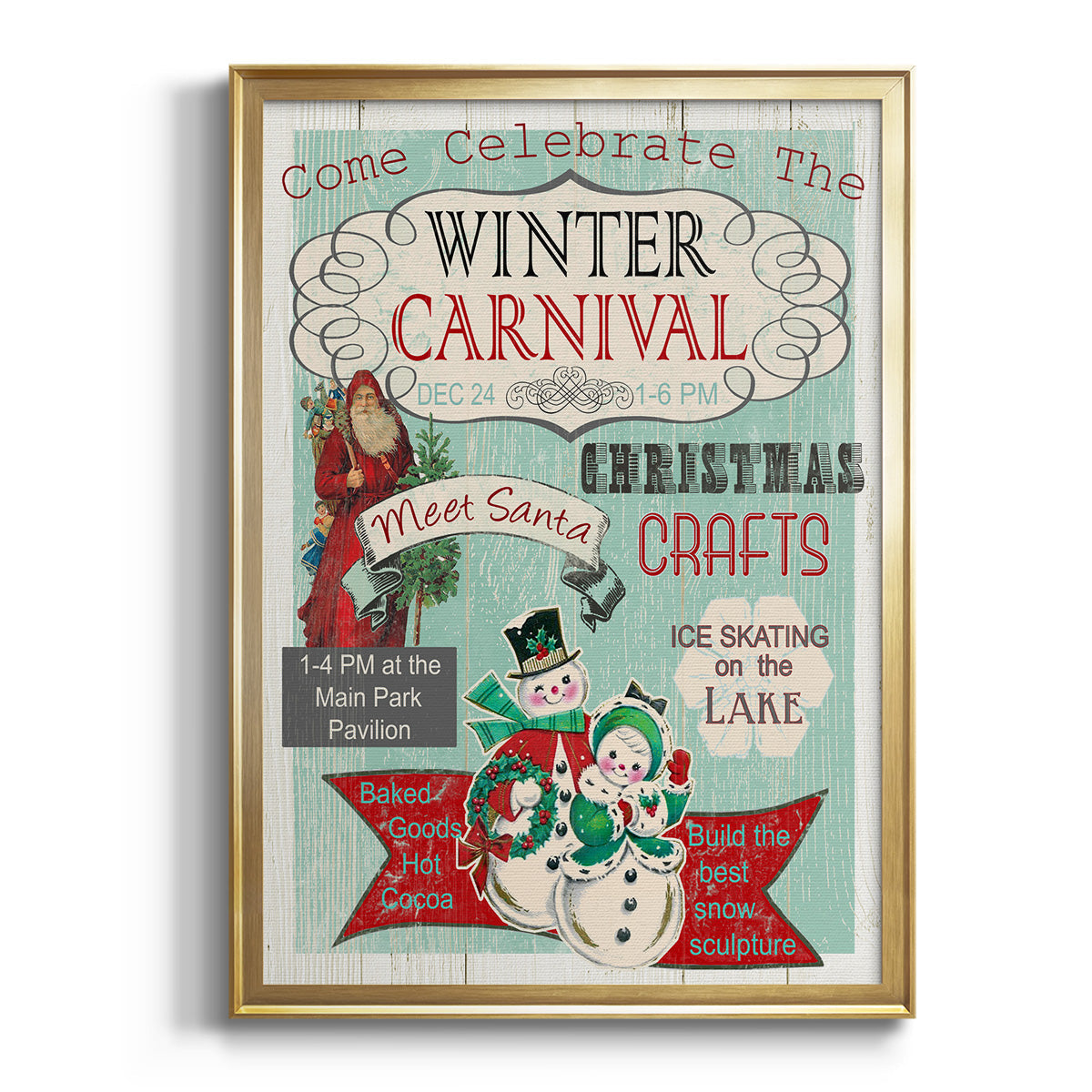 Bright Christmas Carnival - Modern Framed Canvas Print