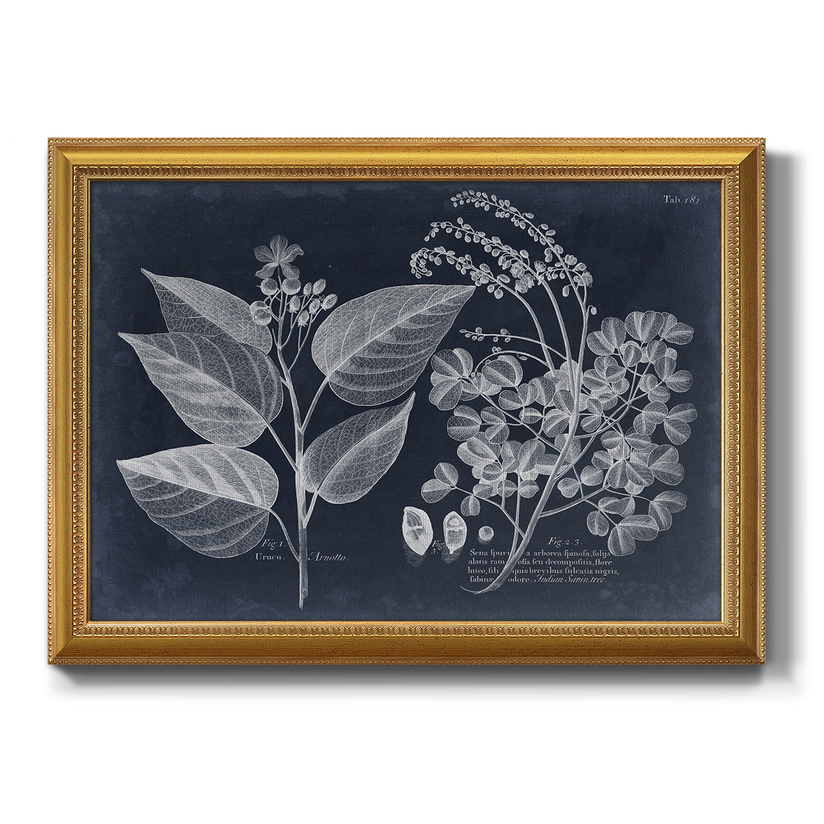 Foliage on Navy III Premium Framed Canvas- Ready to Hang