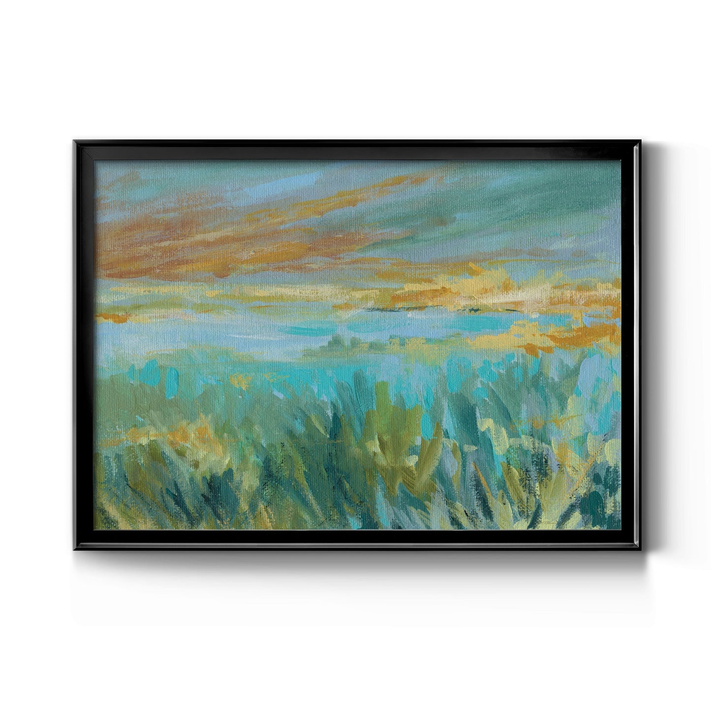 Grassy Beach - Modern Framed Canvas Print